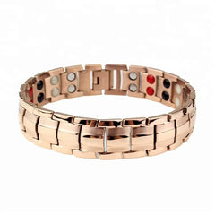 Bio Magnetic Anti-Radiation Therapy Bracelet rose gold color