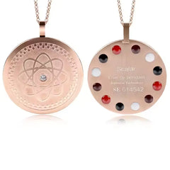 Anti radiation emf protection pendant Neklace Front and Back Rose Gold 