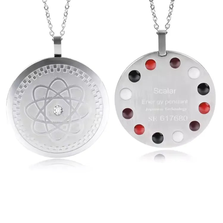 Anti radiation emf protection pendant Neklace Front and Back Silver 