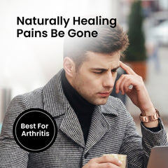 Man wearing pure copper EMF magnetic bracelet for everyday comfort and wellness support