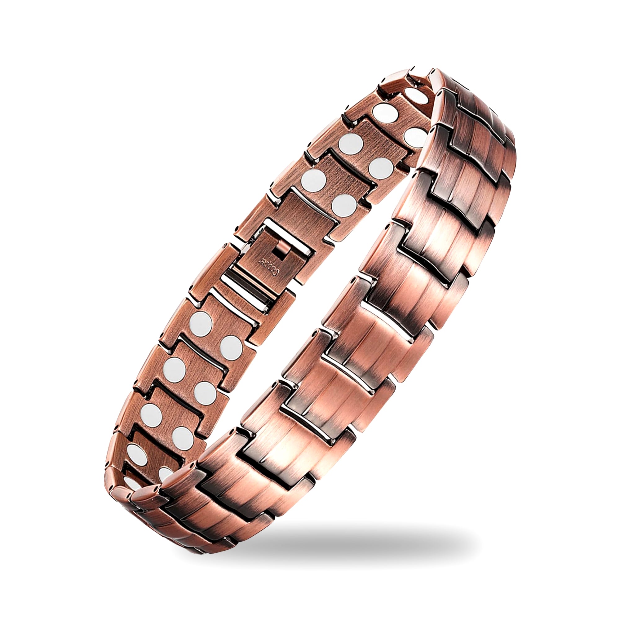 EMF magnetic bracelet for men and women made of pure copper with therapeutic magnetic links