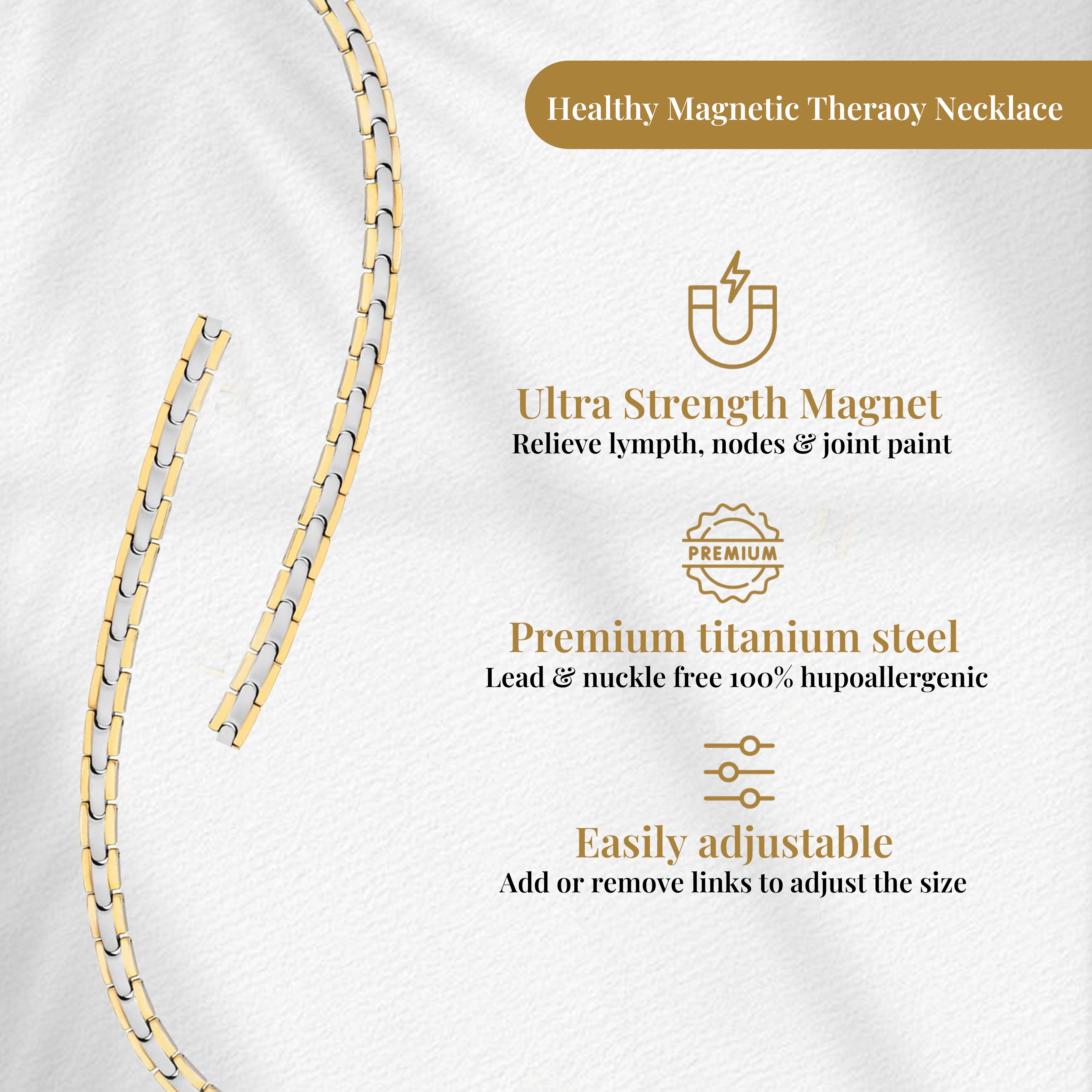 Bio Magnetic Therapy Necklace for Pain Relief